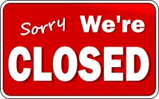 Sign indicating musuem is closed today